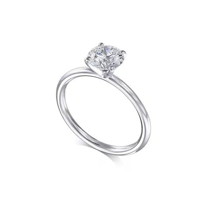 1.0 CT Round Solitaire CVD F/VS1 Diamond Engagement Ring 4