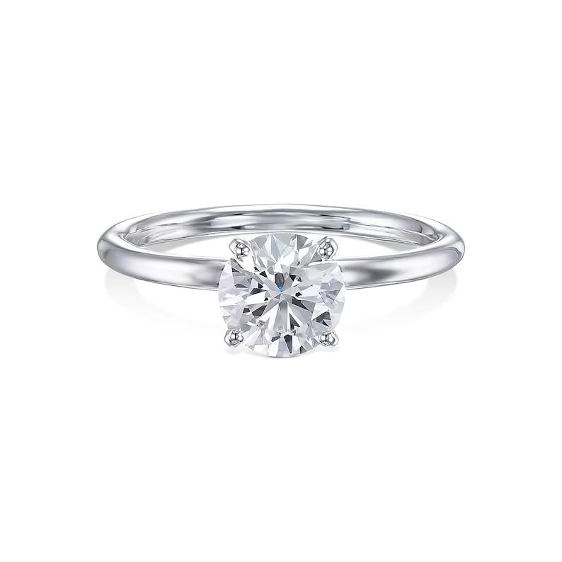 1.0 CT Round Solitaire CVD F/VS1 Diamond Engagement Ring 3