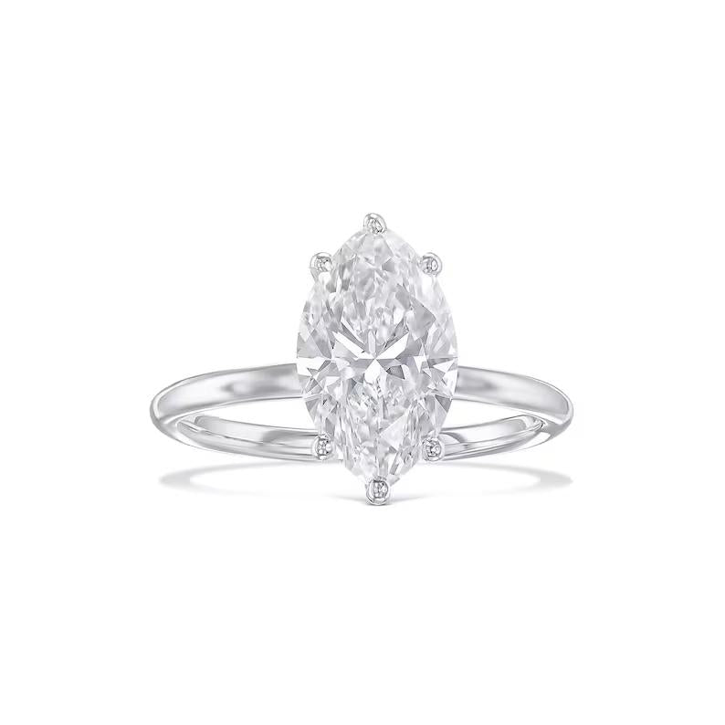 2.0 CT Marquise Solitaire CVD F/VS1 Diamond Engagement Ring 1