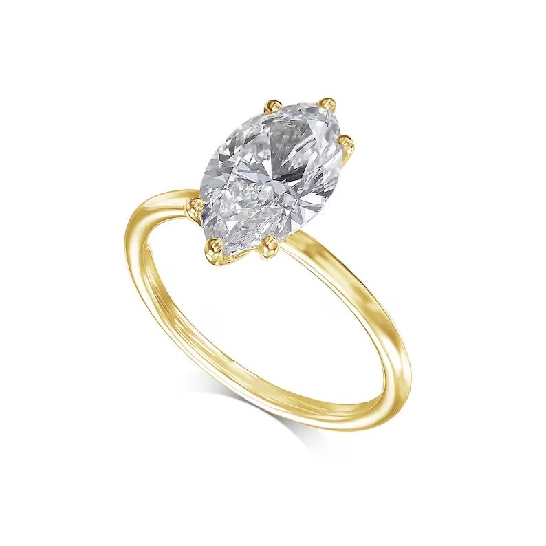 2.0 CT Marquise Solitaire CVD F/VS1 Diamond Engagement Ring 4