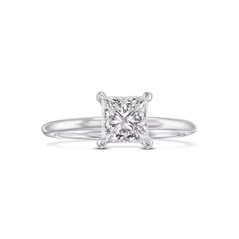 1.0 CT Princess Solitaire CVD E/VS2 Diamond Engagement Ring 6