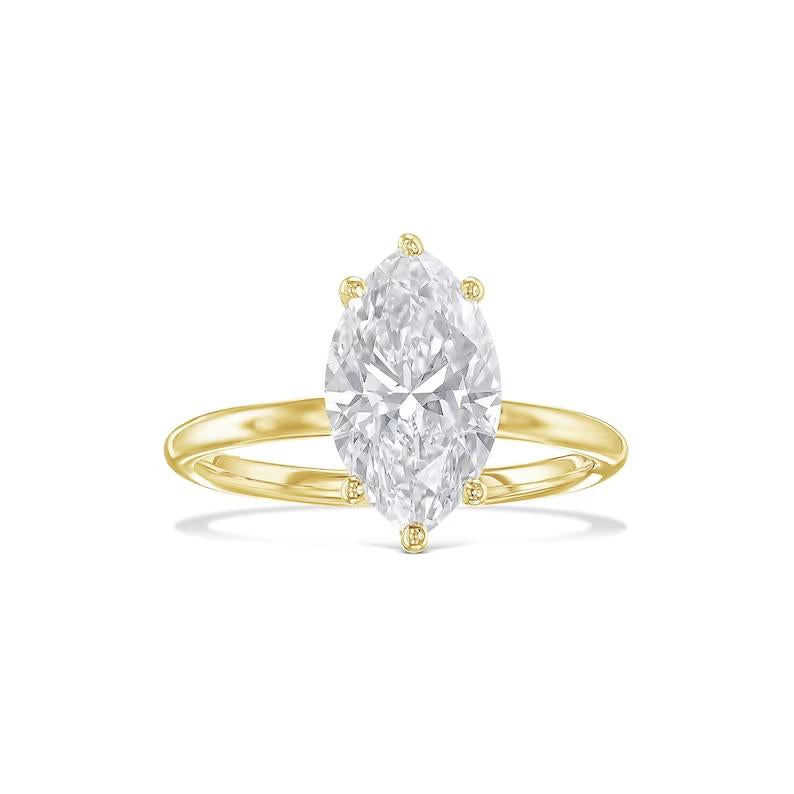 2.0 CT Marquise Solitaire CVD F/VS1 Diamond Engagement Ring 3