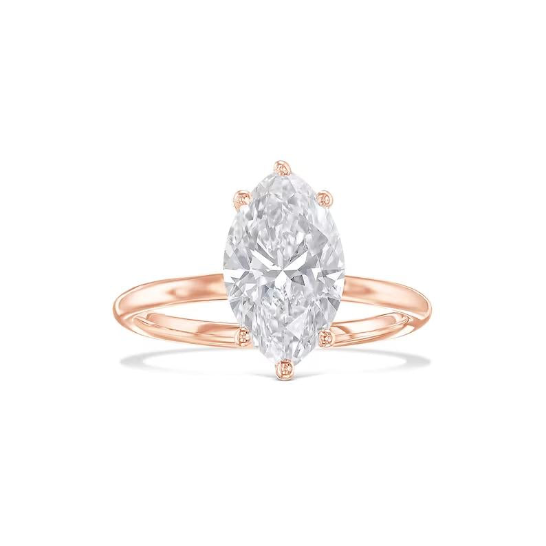 2.0 CT Marquise Solitaire CVD F/VS1 Diamond Engagement Ring 5