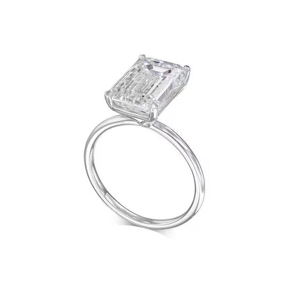 5.0 CT Emerald Solitaire CVD E/VS2 Diamond Engagement Ring 4
