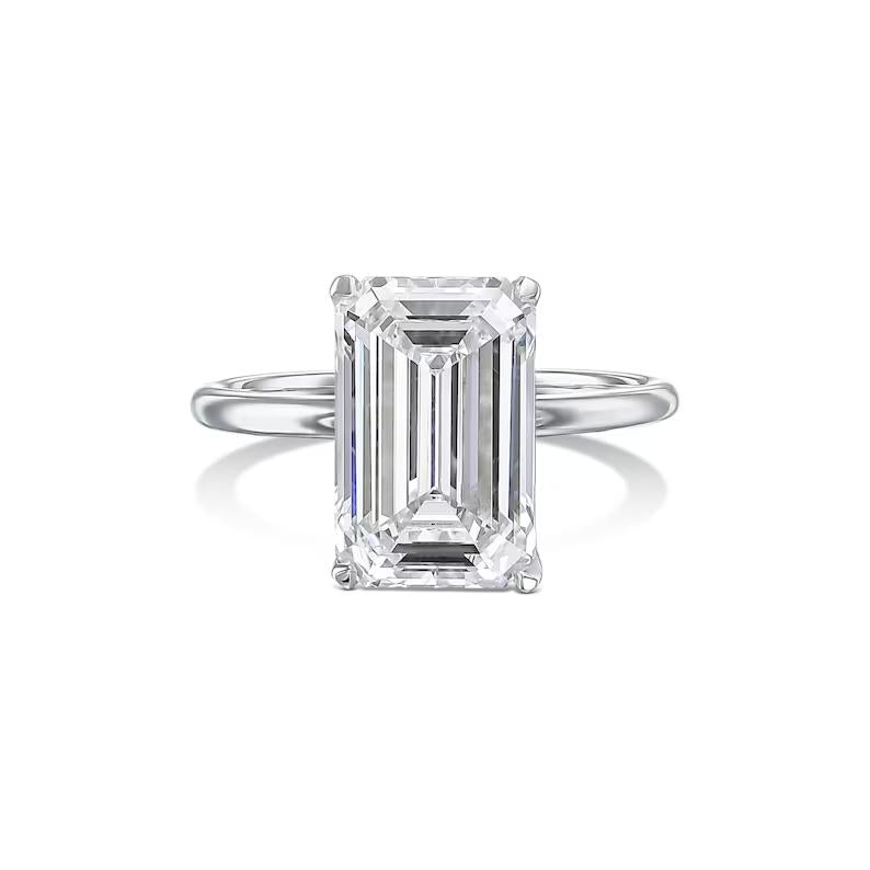 4.0 CT Emerald Solitaire CVD E/VS2 Diamond Engagement Ring 2
