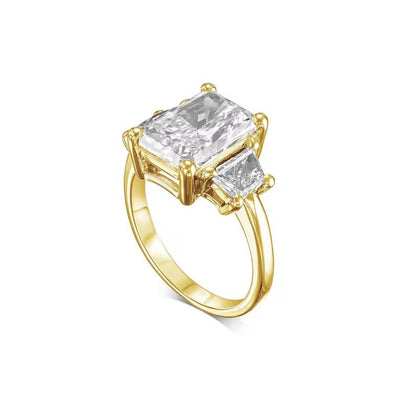 4.0 CT Radiant Three Stone CVD E/VS2 Diamond Engagement Ring 3