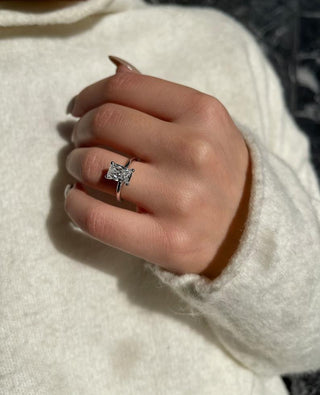 2.0 CT Radiant Solitaire CVD F/VS2 Diamond Engagement Ring 2