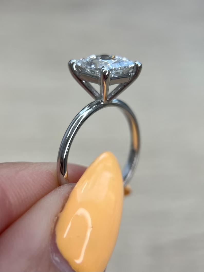2.0 CT Princess Solitaire CVD F/VS2 Diamond Engagement Ring 3