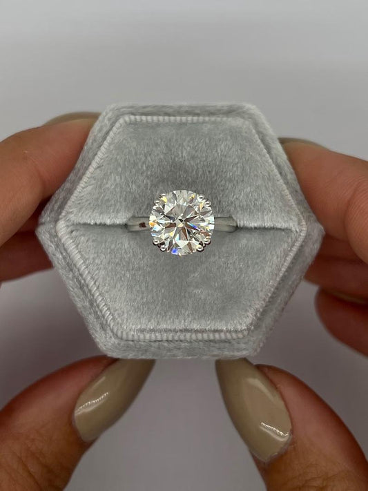 4.0 CT Round Solitaire CVD F/VS1 Diamond Engagement Ring 1