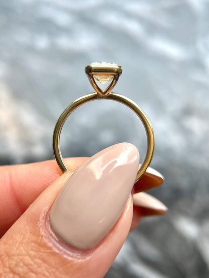2.0 CT Emerald Bezel CVD G/VS2 Diamond Engagement Ring 6