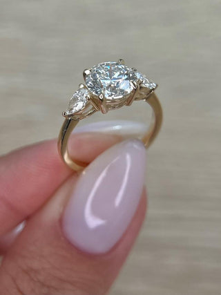 2.50 CT Round Three Stones CVD F/VS1 Diamond Engagement Ring 4
