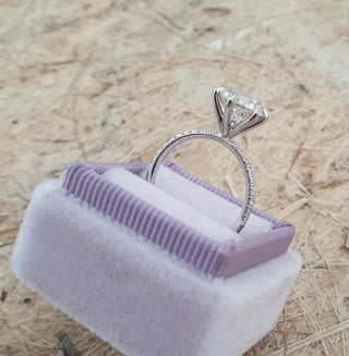 2 CT Round Cut Pave CVD F/VS2 Diamond Engagement Ring 4