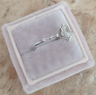 2 CT Oval Cut Pave CVD G/VS2 Diamond Engagement Ring 3