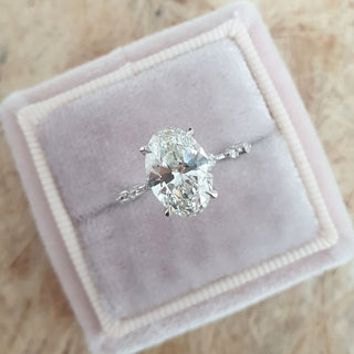2 CT Oval Cut Pave CVD G/VS2 Diamond Engagement Ring 1
