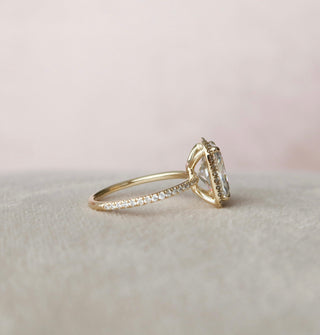 3.5 CT Radiant Halo Style Moissanite Engagement Ring 4