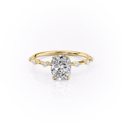 2.0 CT Cushion Dainty Pave Moissanite Engagement Ring 10