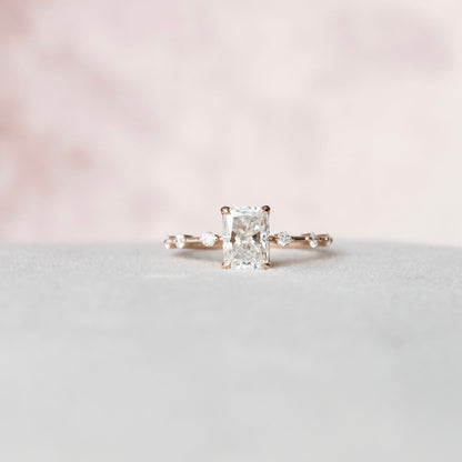 1.50 CT Radiant Dainty Moissanite Engagement Ring 4