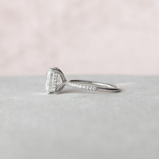 4.0 CT Cushion Hidden Halo & Pave Setting Moissanite Engagement Ring 5