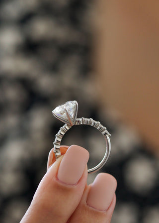 3 CT Round Cut Pave CVD G/VS2 Diamond Engagement Ring 3