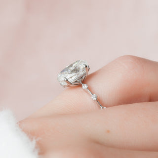 3.0 CT Oval Cut Dainty Pave Setting Moissanite Engagement Ring 7