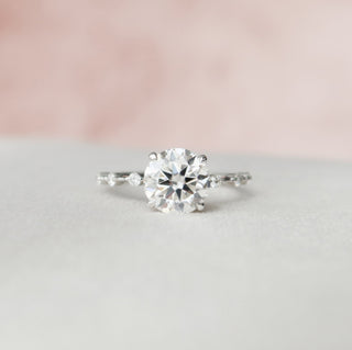 2.0 CT Round Dainty Pave Moissanite Engagement Ring 2
