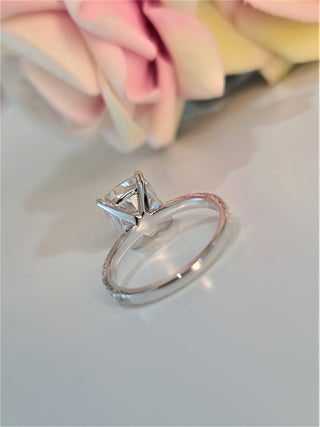 4.0 CT Cushion Pave Style CVD F/VS1 Diamond Engagement Ring 6