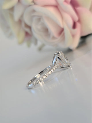 4.0 CT Cushion Pave Style CVD F/VS1 Diamond Engagement Ring 4