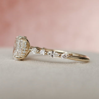 1.5 CT Oval Hidden Halo Pave Moissanite Engagement Ring 4