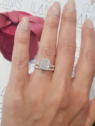3.0 CT Radiant Split Shank Pave CVD F/VS1 Diamond Engagement Ring 6