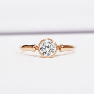 0.50 CT Round Bezel Solitaire CVD G/VS1 Diamond Engagement Ring 1