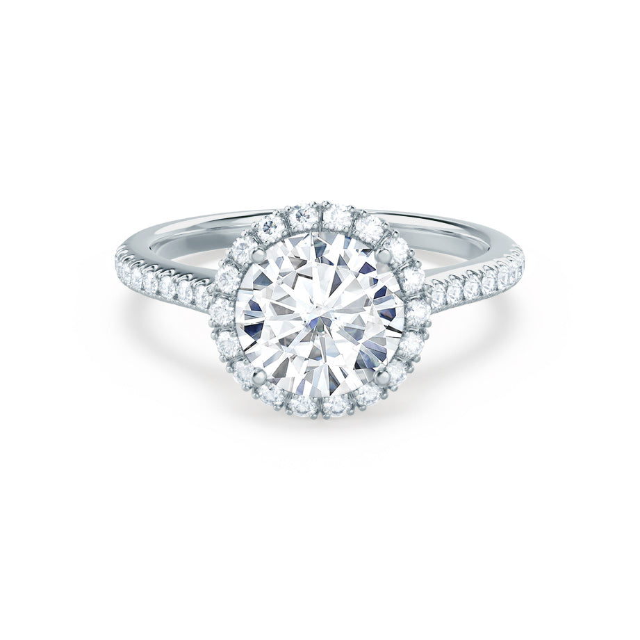 1.0 CT Round Shaped Moissanite Halo Style Engagement Ring 1