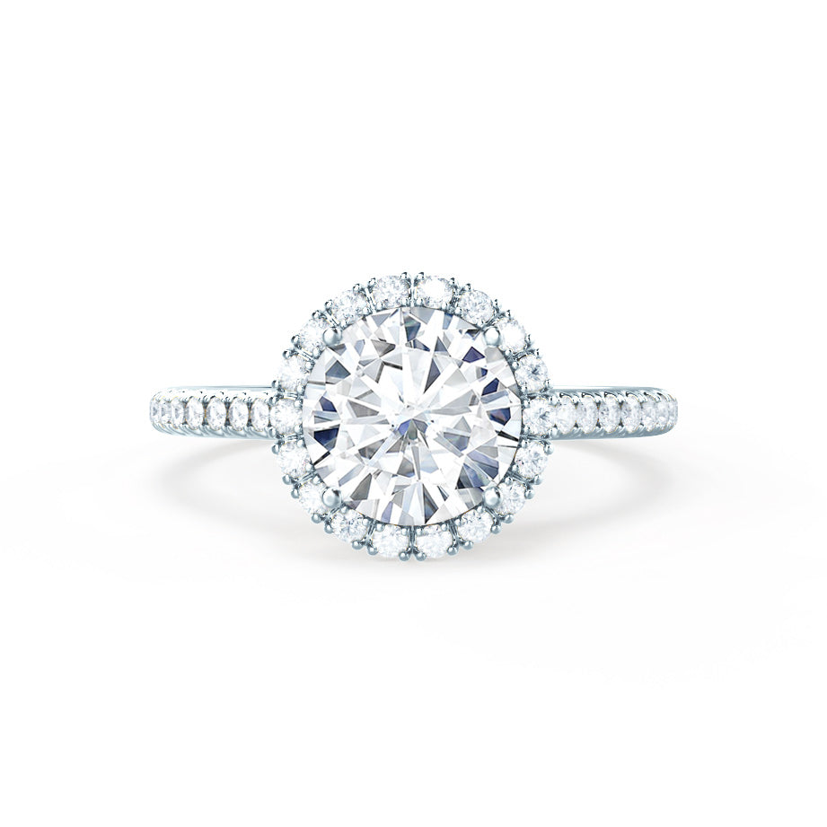 1.0 CT Round Shaped Moissanite Halo Style Engagement Ring 2