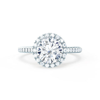 1.0 CT Round Shaped Moissanite Halo Style Engagement Ring 2