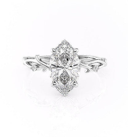 1.58 CT Marquise Cut Solitaire Twig Style Moissanite Engagement Ring 10