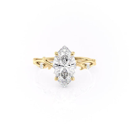 1.58 CT Marquise Cut Solitaire Twig Style Moissanite Engagement Ring 9