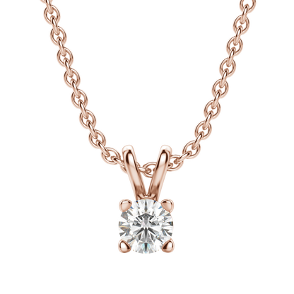 0.25 CT-1.0 CT Round Solitaire CVD F/VS Diamond Necklace 10