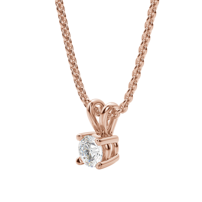 0.25 CT-1.0 CT Round Solitaire CVD F/VS Diamond Necklace 12