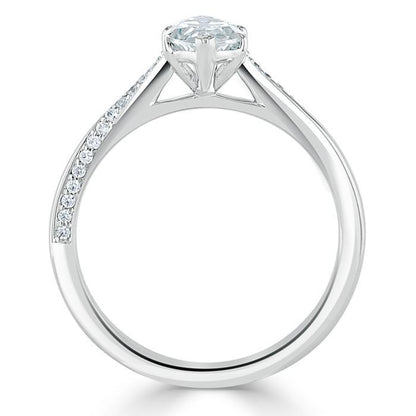 1.0 CT Marquise Cut Solitaire Moissanite Engagement Ring 4