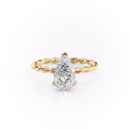 2.0 CT Pear Shaped Solitaire Twisted Rope Moissanite Engagement Ring 11