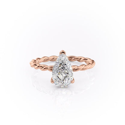 2.0 CT Pear Shaped Solitaire Twisted Rope Moissanite Engagement Ring 12