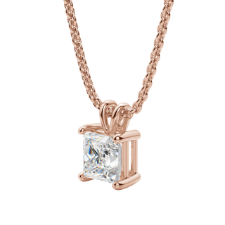 0.25 CT- 1.0 CT Princess Solitaire CVD F/VS Diamond Necklace 12