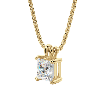 0.25 CT- 1.0 CT Princess Solitaire CVD F/VS Diamond Necklace 8