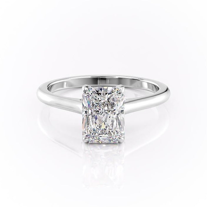 2.10 CT Radiant Cut Hidden Halo Style Moissanite Engagement Ring 10