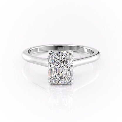 2.10 CT Radiant Cut Hidden Halo Style Moissanite Engagement Ring 10