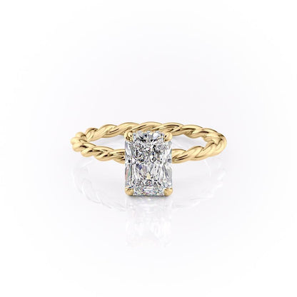 2.0 CT Radiant Cut Solitaire Twisted Rope Moissanite Engagement Ring 8