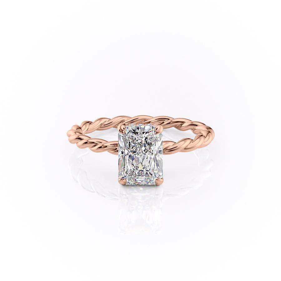 2.0 CT Radiant Cut Solitaire Twisted Rope Moissanite Engagement Ring 9