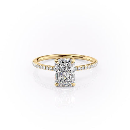 2.0 CT Radiant Cut Solitaire Pave Setting Moissanite Engagement Ring 11