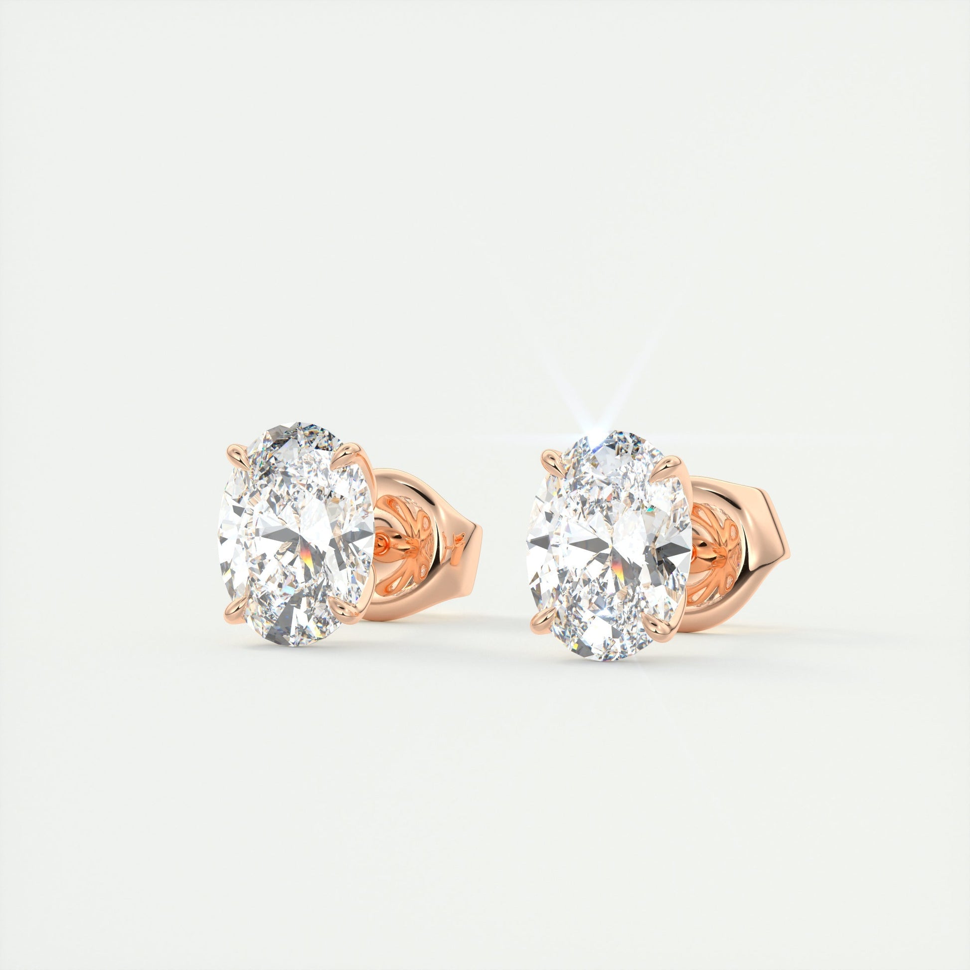 1.0 CT Oval Solitaire CVD G/VS Diamond Earrings 7