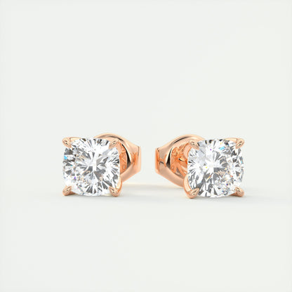 1.0 CT Round Solitaire CVD G/VS Diamond Earrings 7