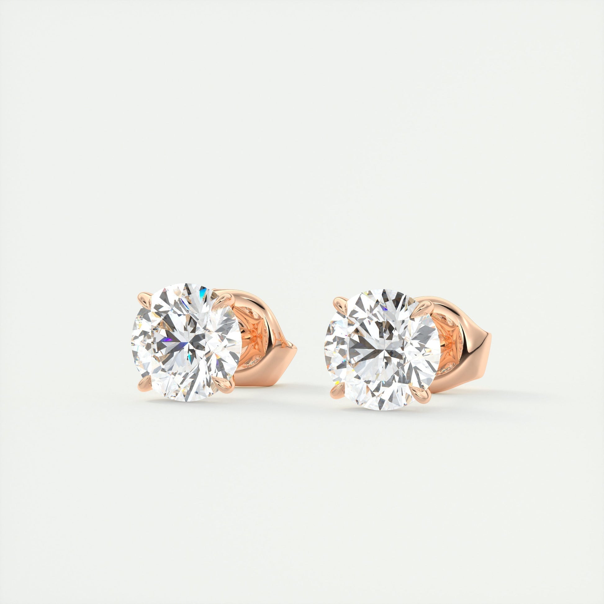 1.0 CT Round Solitaire CVD G/VS Diamond Earrings 6